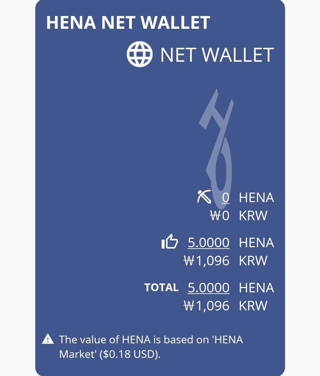 Hena Wallet Airdrop | Daftar dan Dapatkan 5 Hena (1093 WON Korea)